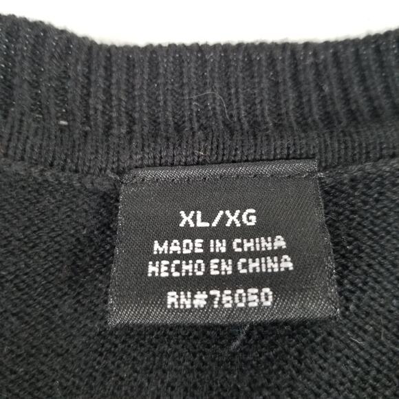 Haggar Black Gray White Argyle Sweater Vest Classic Size XL - Picture 5 of 5